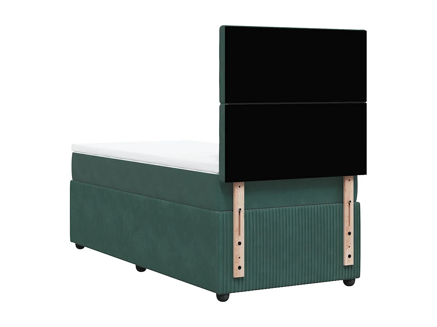 Giroletto a Molle con Materasso Verde Scuro 90x190 cm Velluto