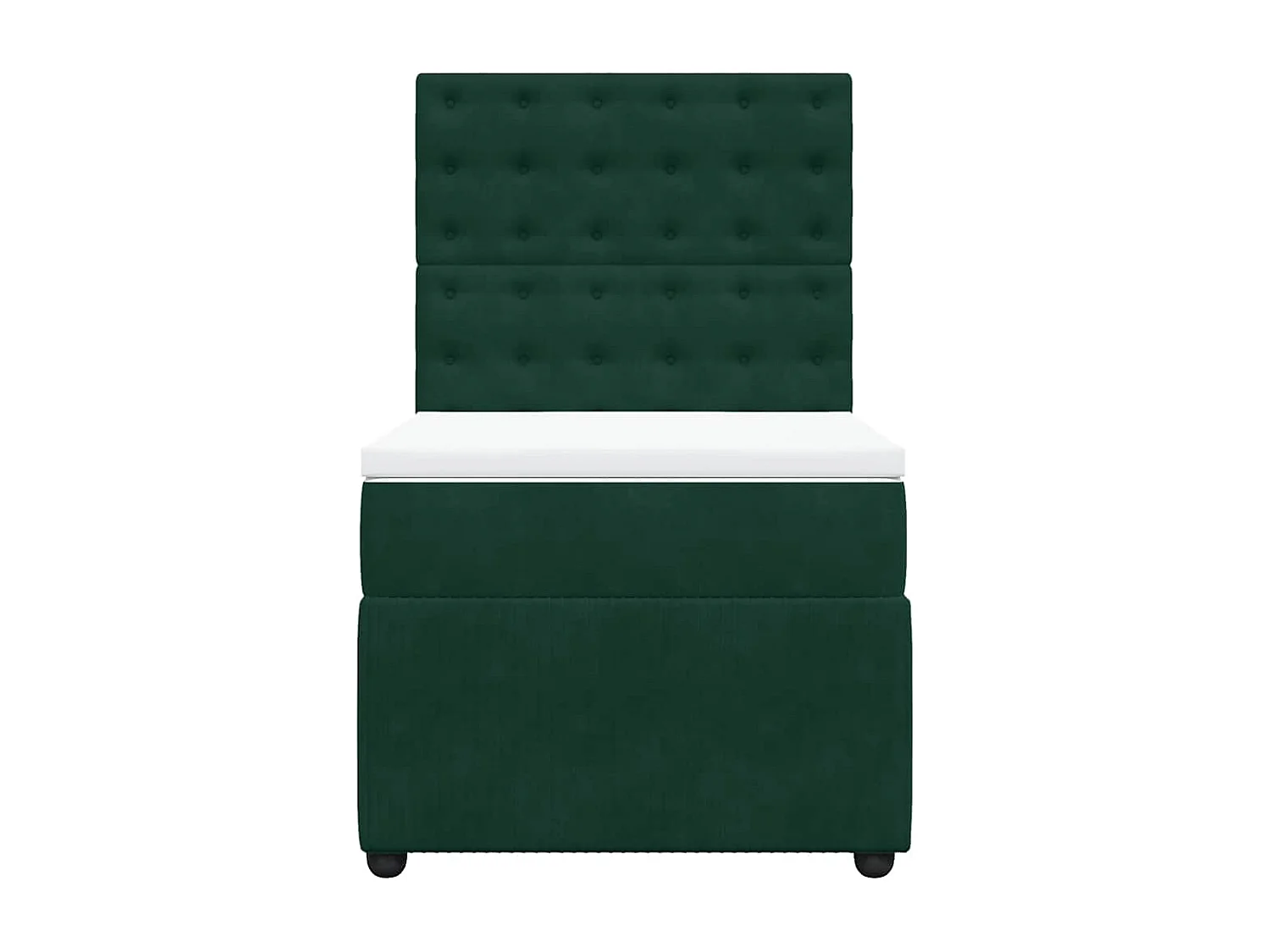 Cama com molas/colchão 90x190 cm veludo verde-escuro