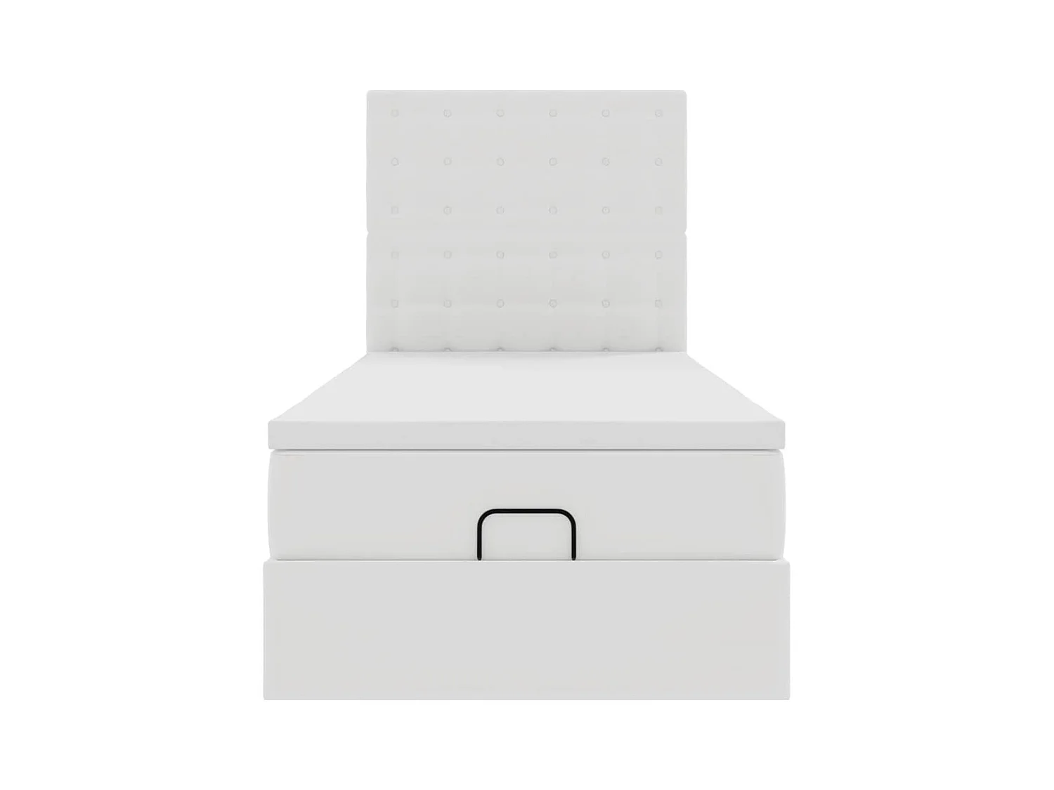 Ottoman-Bett mit Matratze Weiß 100x200 cm Kunstleder