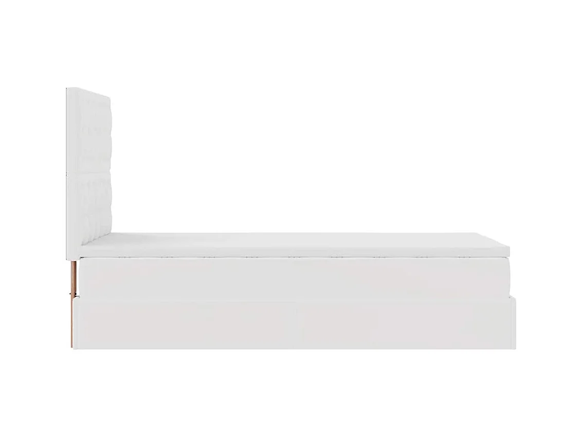 Ottoman-Bett mit Matratze Weiß 100x200 cm Kunstleder