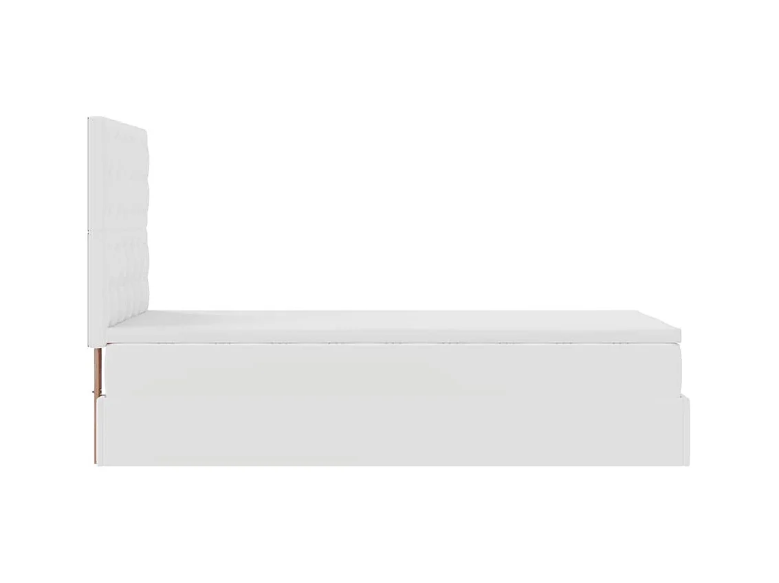 Ottoman-Bett mit Matratze Weiß 100x200 cm Kunstleder