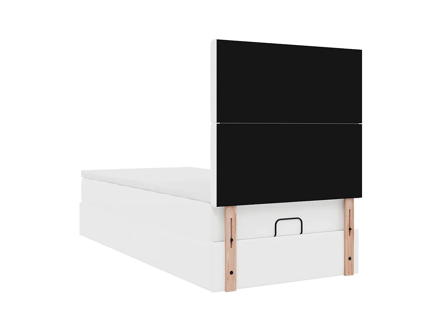 Ottoman-Bett mit Matratze Weiß 100x200 cm Kunstleder
