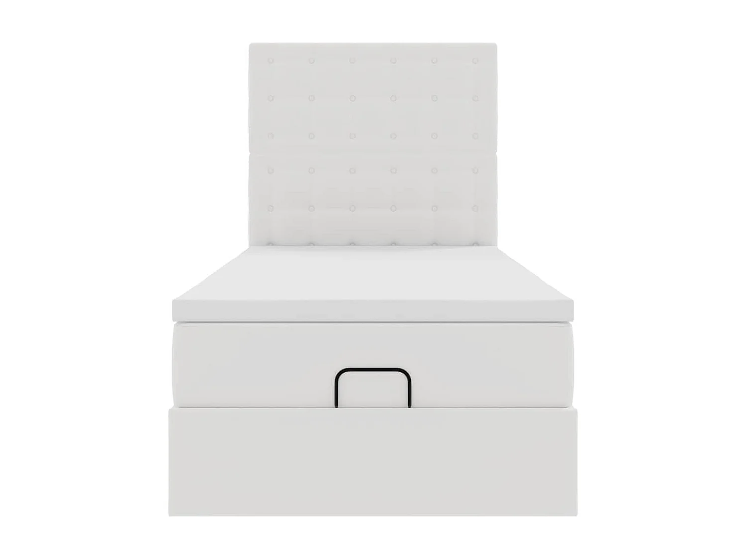 Ottomaanse bed met matras 100x200cm kunstleer wit