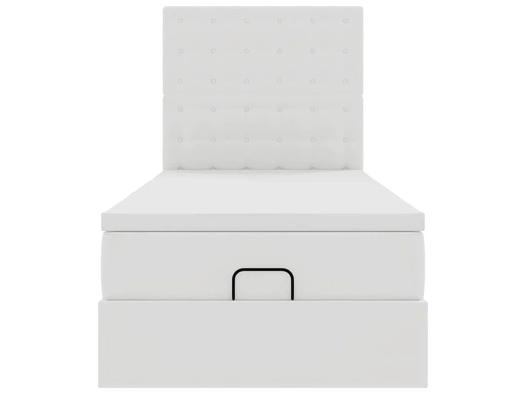 Ottomaanse bed met matras 100x200cm kunstleer wit