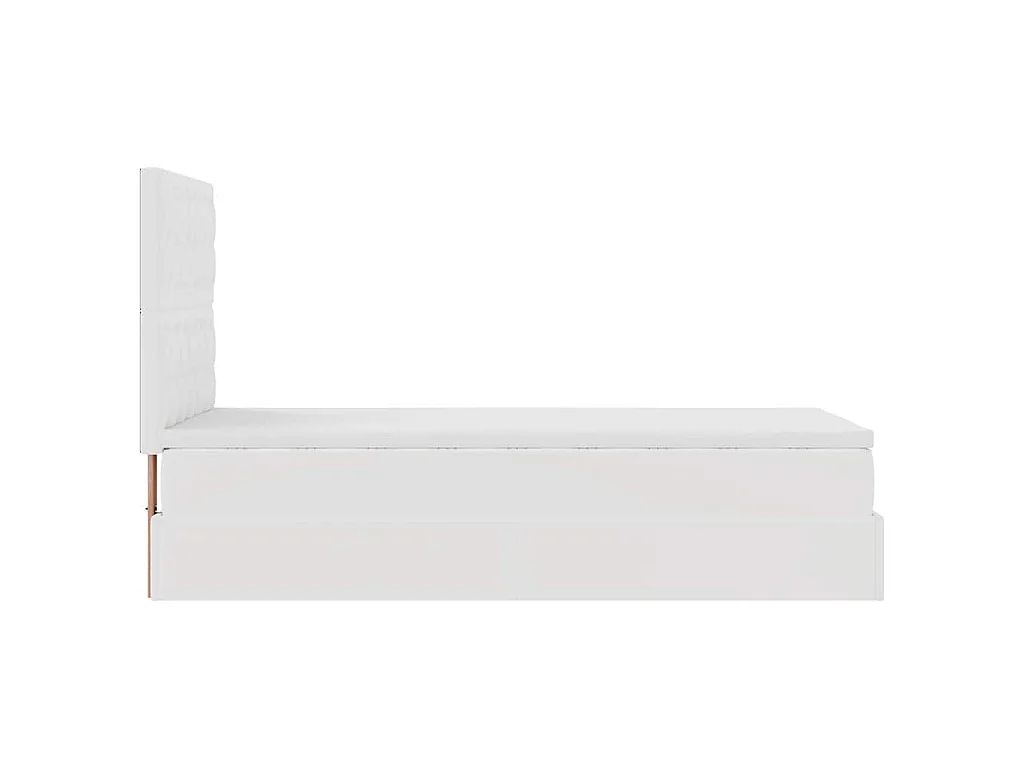 Ottomaanse bed met matras 100x200cm kunstleer wit