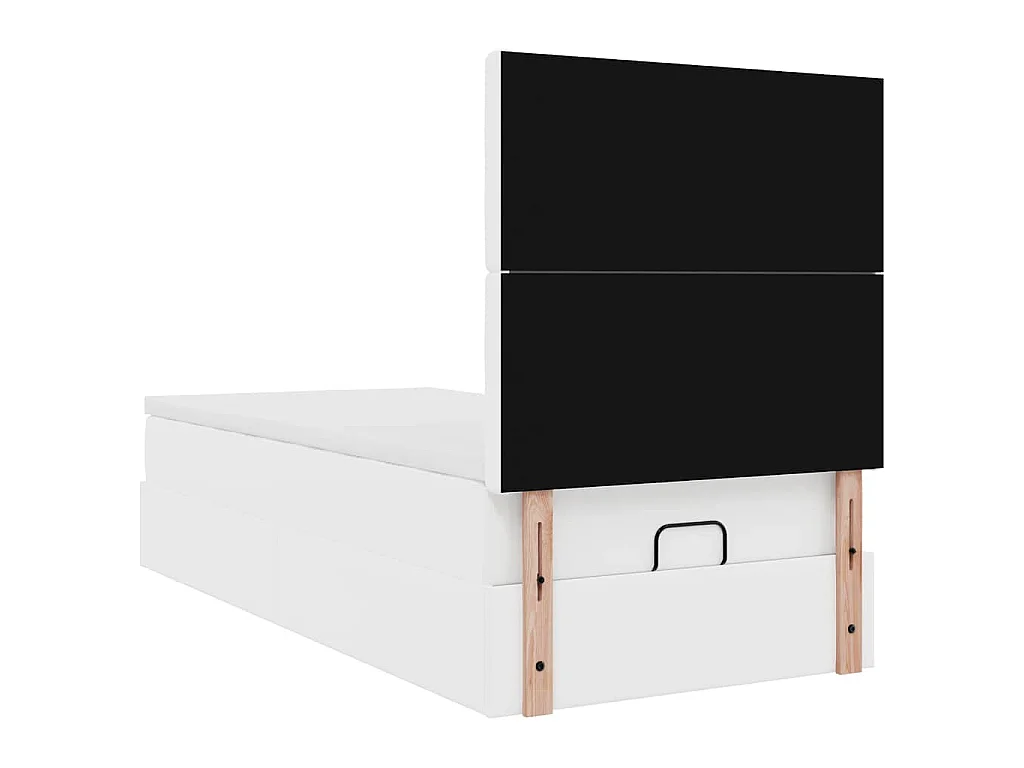 Ottomaanse bed met matras 100x200cm kunstleer wit