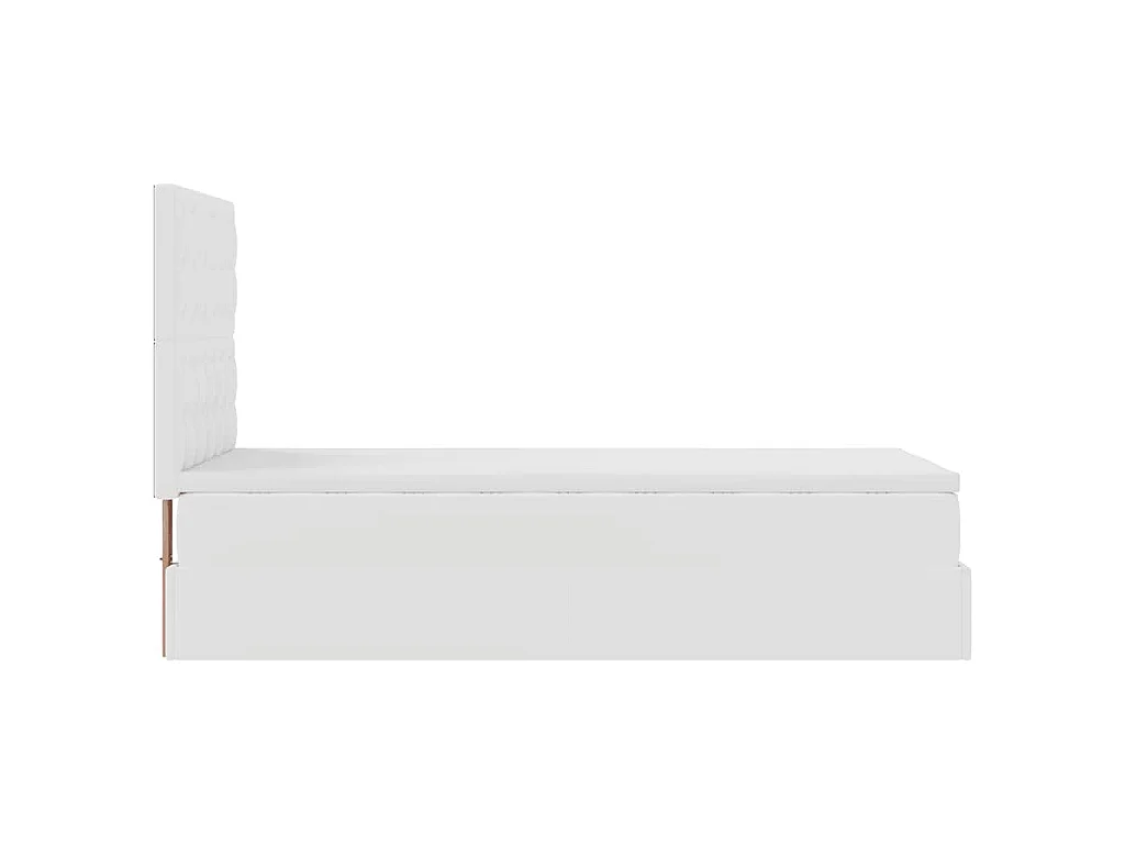 Ottomaanse bed met matras 100x200cm kunstleer wit