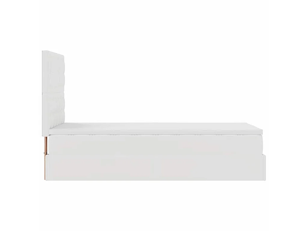 Ottomaanse bed met matras 100x200cm kunstleer wit