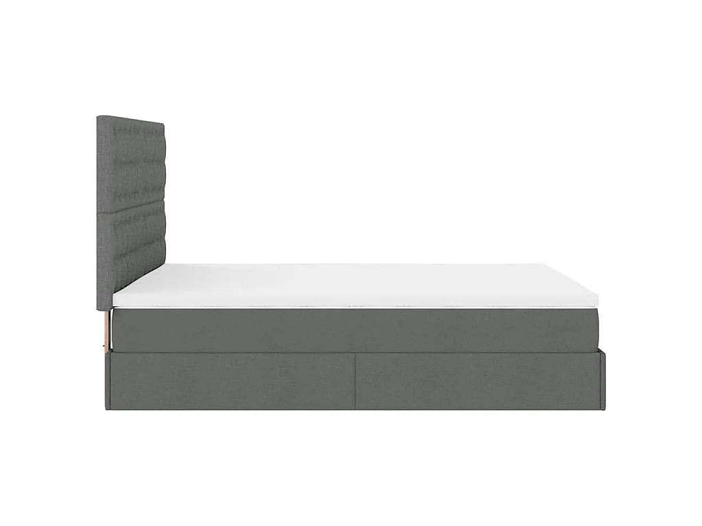Estructura cama otomana colchón tela gris oscuro 140x190cm