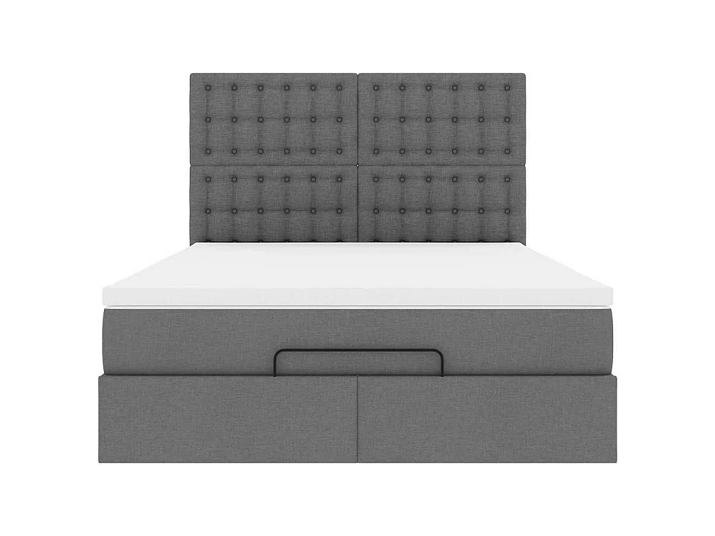 Ottoman bed met matras 140x190cm stof donkergrijs