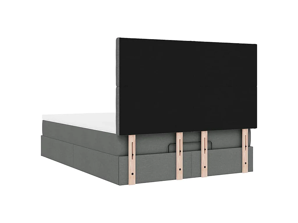 Ottoman bed met matras 140x190cm stof donkergrijs