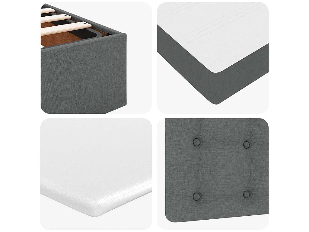 Ottoman bed met matras 140x190cm stof donkergrijs