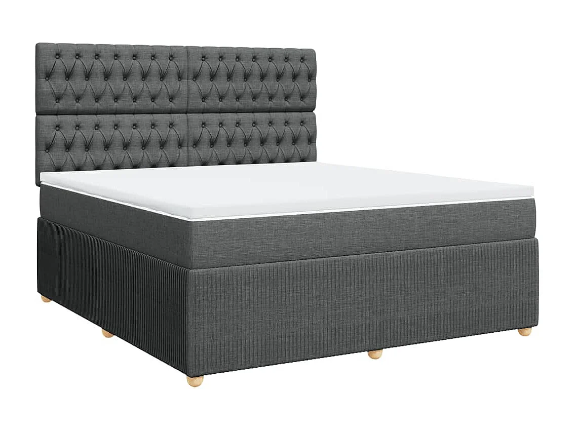 Boxspringbett mit Matratze Dunkelgrau 180x200 cm Stoff
