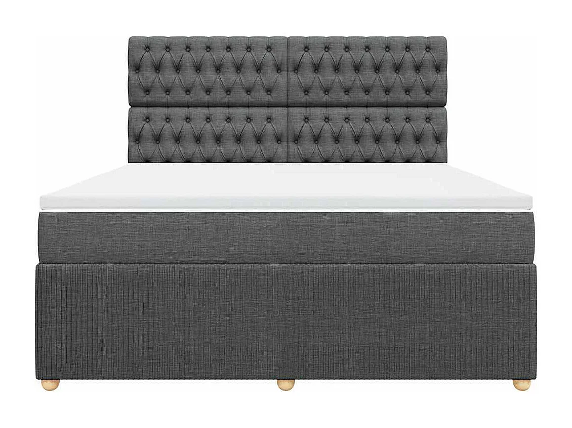 Sommier à lattes de lit avec matelas Gris foncé 180x200cm Tissu