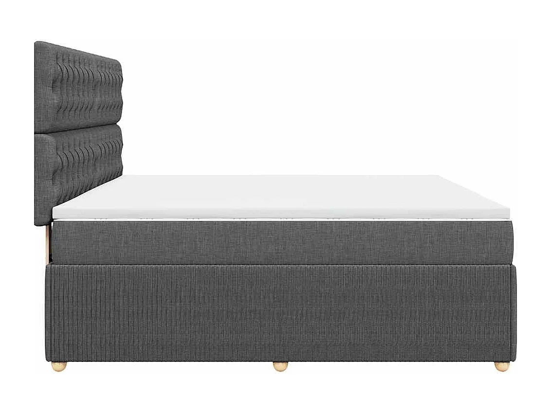 Sommier à lattes de lit avec matelas Gris foncé 180x200cm Tissu