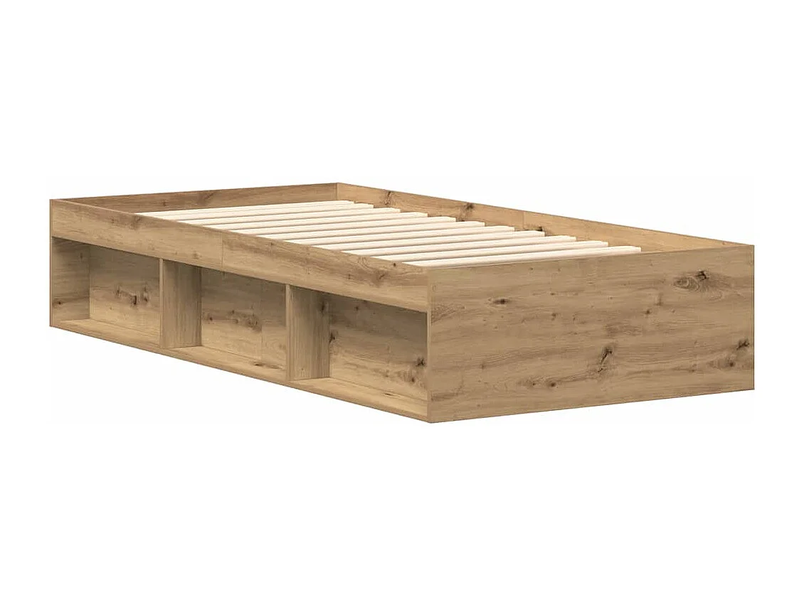 Bedframe zonder matras spaanplaat artisanaal eikenkleurig
