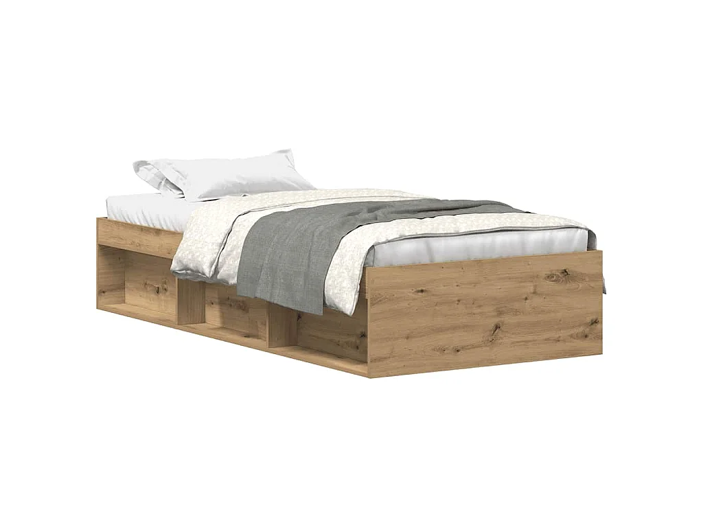 Cadre de lit sans matelas chêne artisanal 90x190 cm