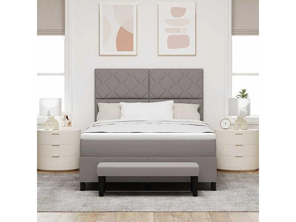 Cama Box com colchão Cinzento-acastanhado 140 x 200 cm