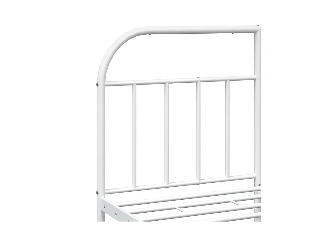 Bettgestell mit Kopf- und Fußteil Metall Weiß 140x200 cm