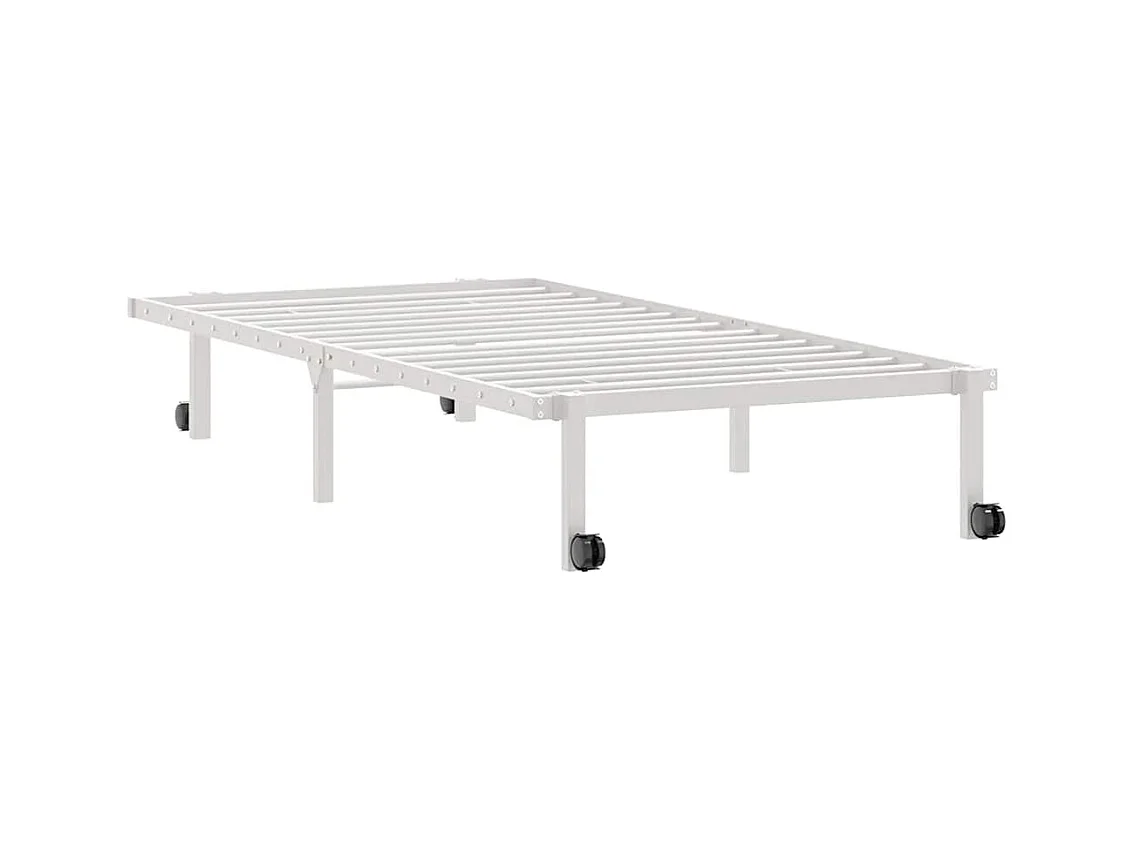 Cadre de lit sans matelas pliable blanc 90x200 cm acier