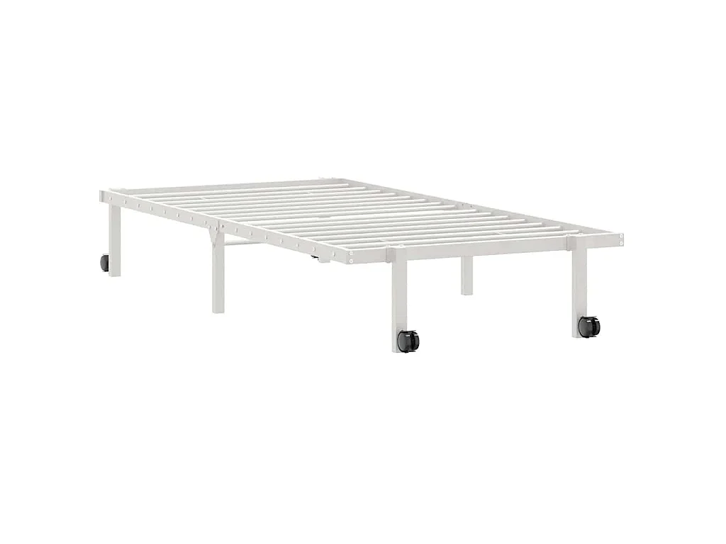Bedframe zonder matras opvouwbaar 90x200 cm staal wit