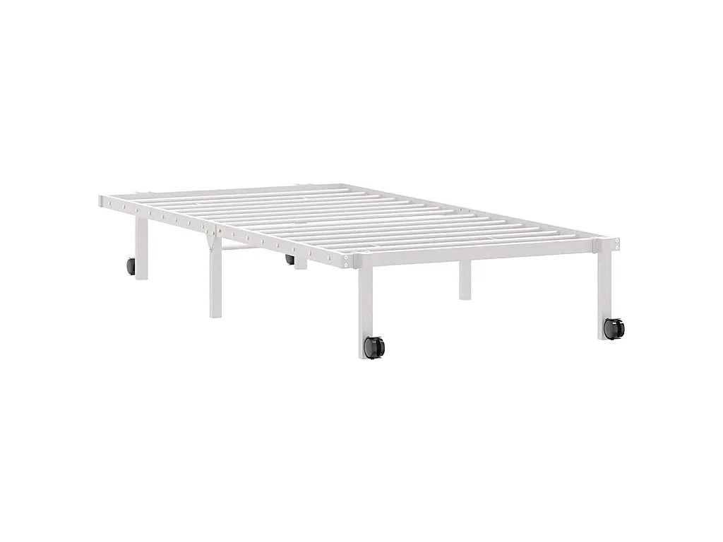 Bedframe zonder matras opvouwbaar 90x200 cm staal wit
