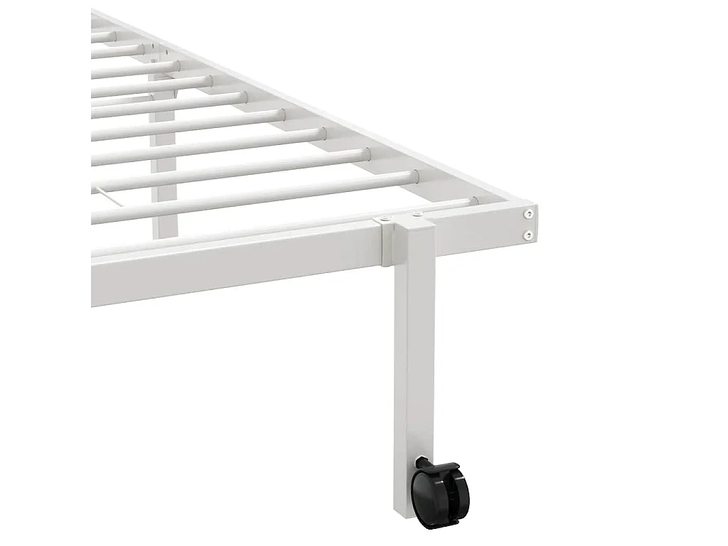 Bedframe zonder matras opvouwbaar 90x200 cm staal wit