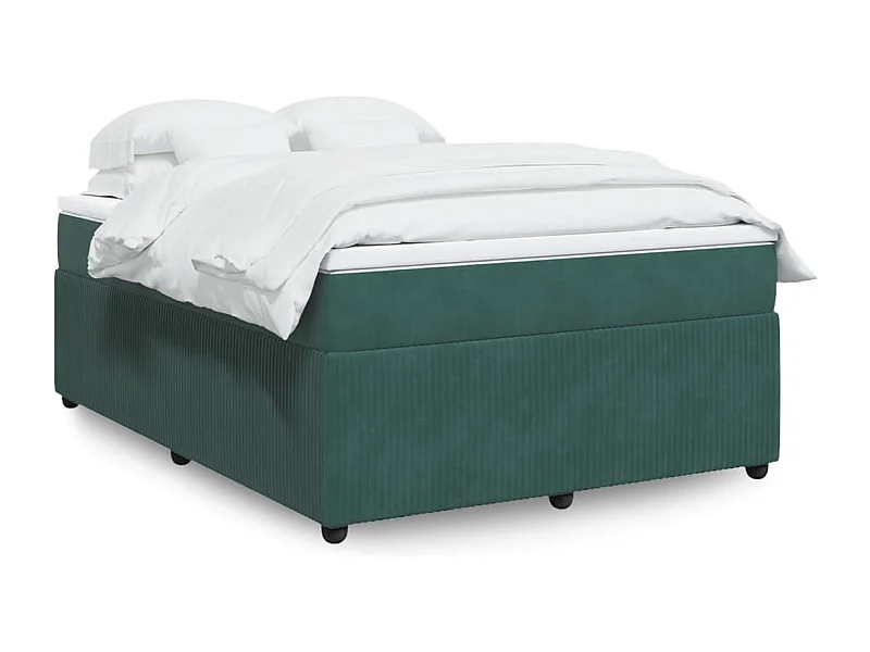 Boxspringbett mit Matratze Dunkelgrün 160x200 cm Samt