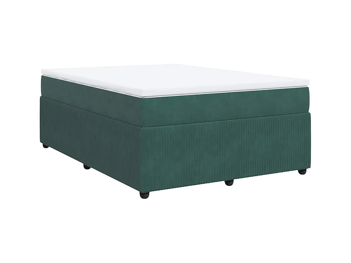 Sommier à lattes de lit et matelas Vert foncé 160x200cm Velours