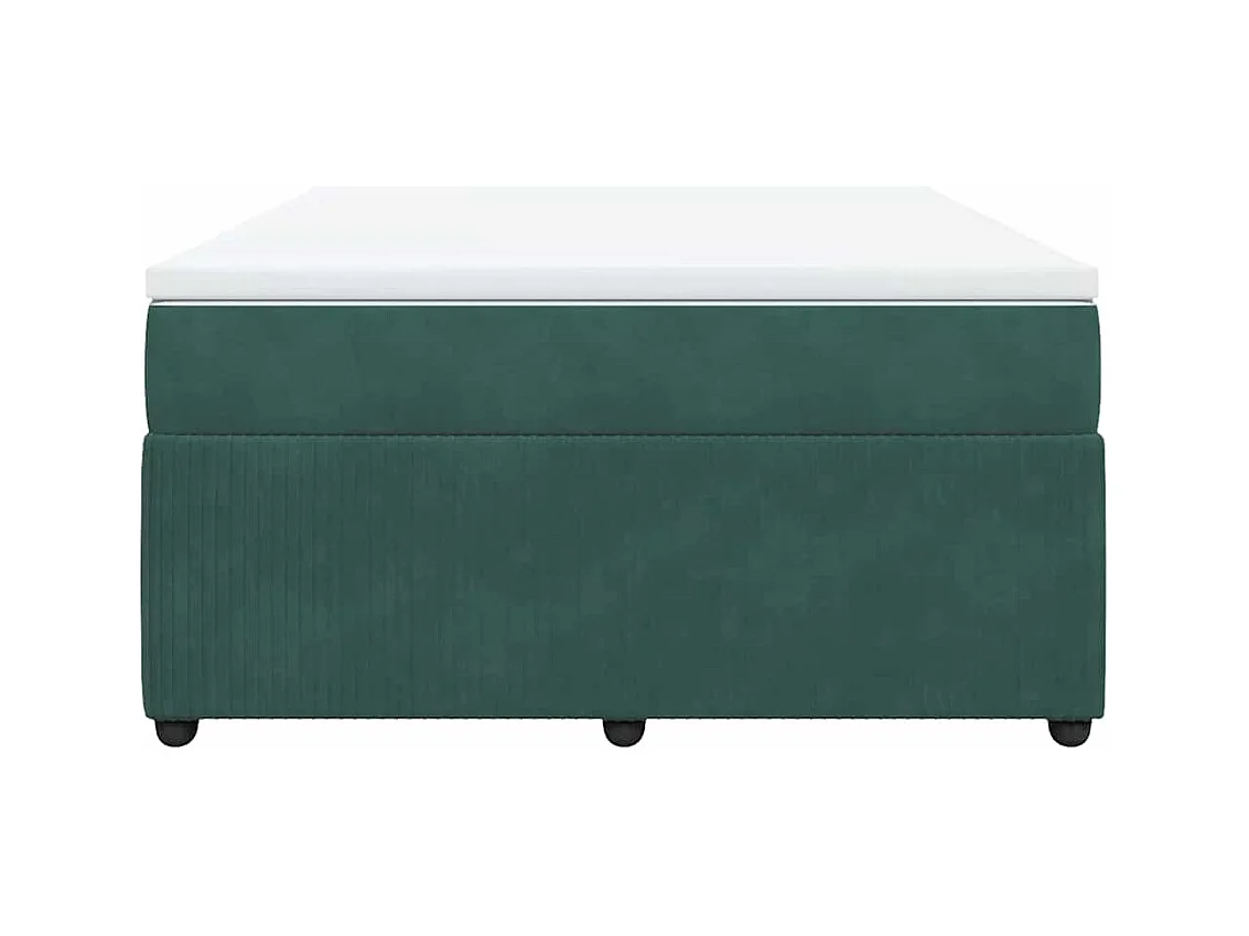 Sommier à lattes de lit et matelas Vert foncé 160x200cm Velours
