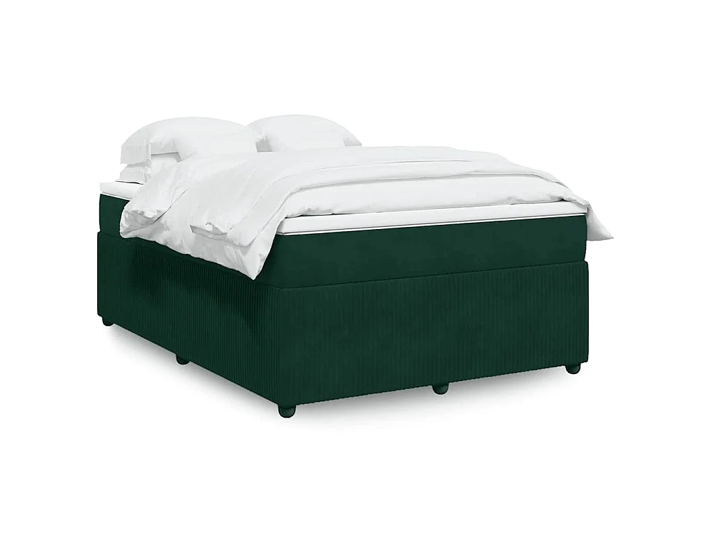 Boxspringbett mit Matratze Dunkelgrün 160x200 cm Samt