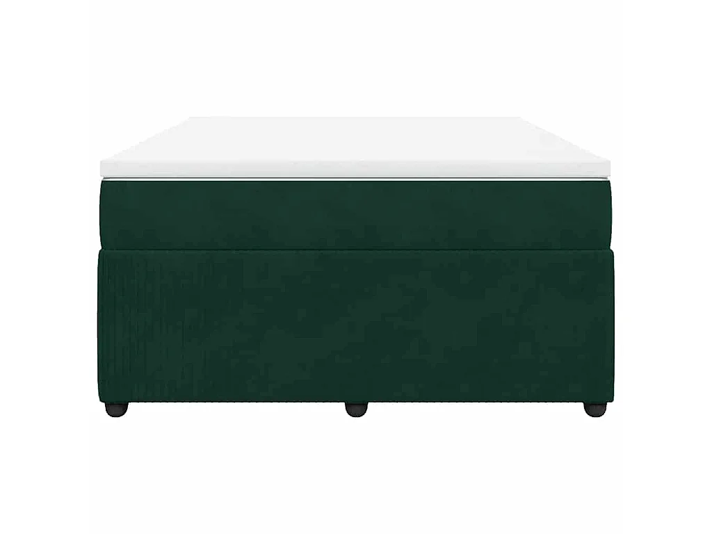 Giroletto a Molle con Materasso Verde Scuro 160x200 cm Velluto