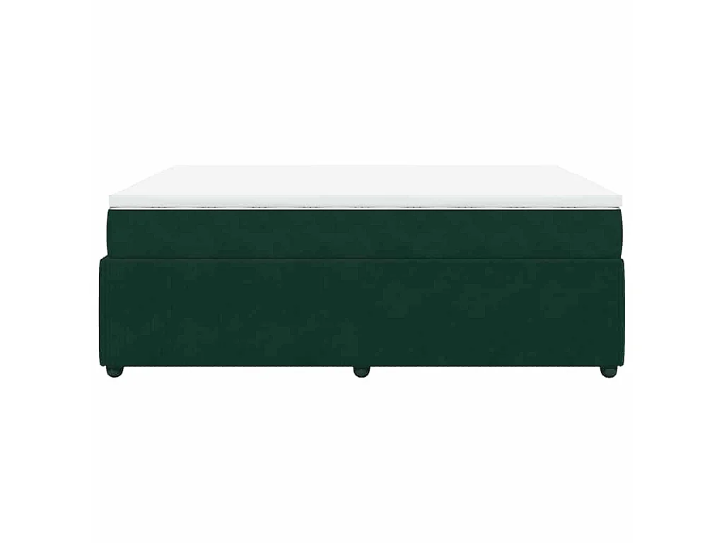 Giroletto a Molle con Materasso Verde Scuro 160x200 cm Velluto