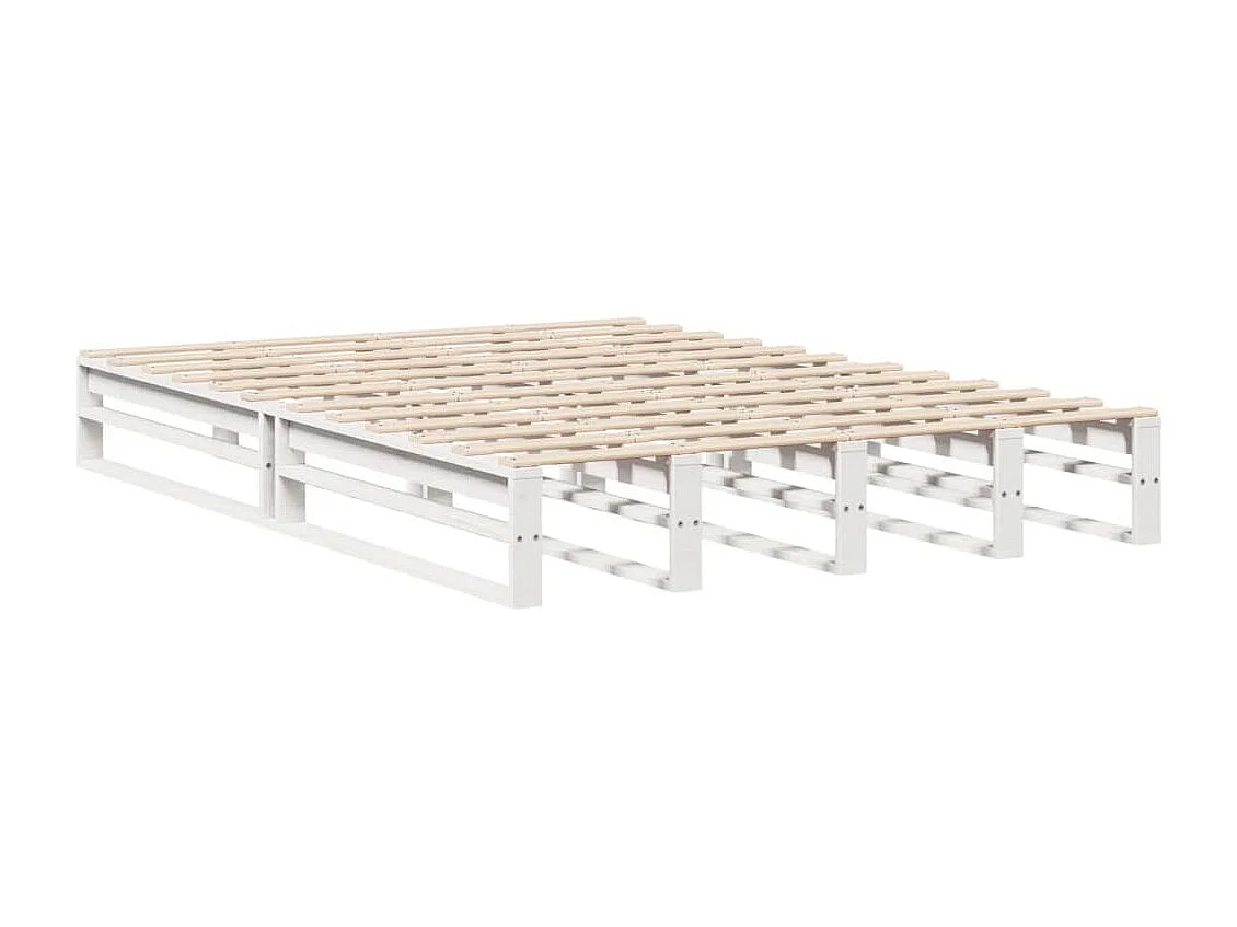 Cadre de lit sans matelas blanc 140x190 cm bois de pin massif