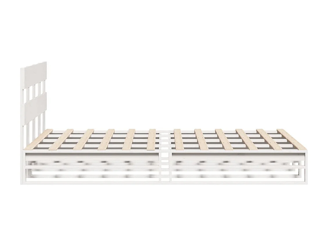 Cadre de lit sans matelas blanc 140x190 cm bois de pin massif