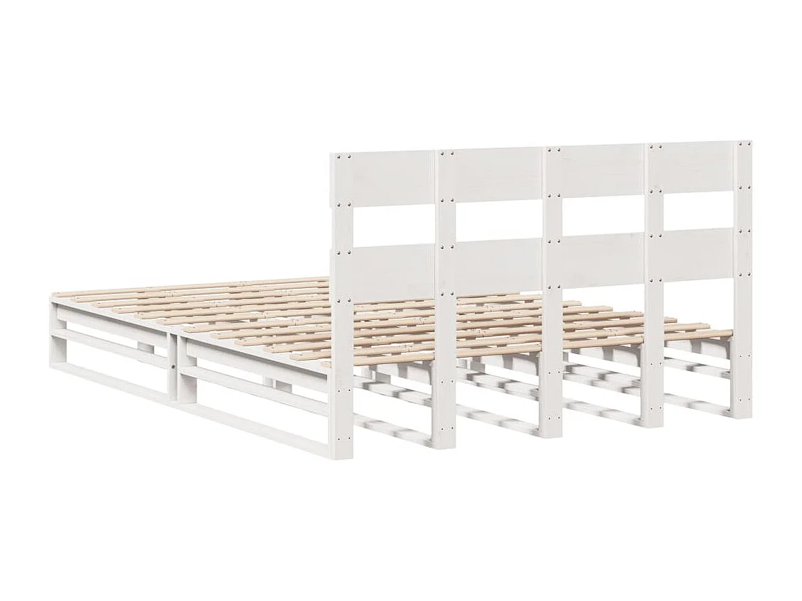 Cadre de lit sans matelas blanc 140x190 cm bois de pin massif