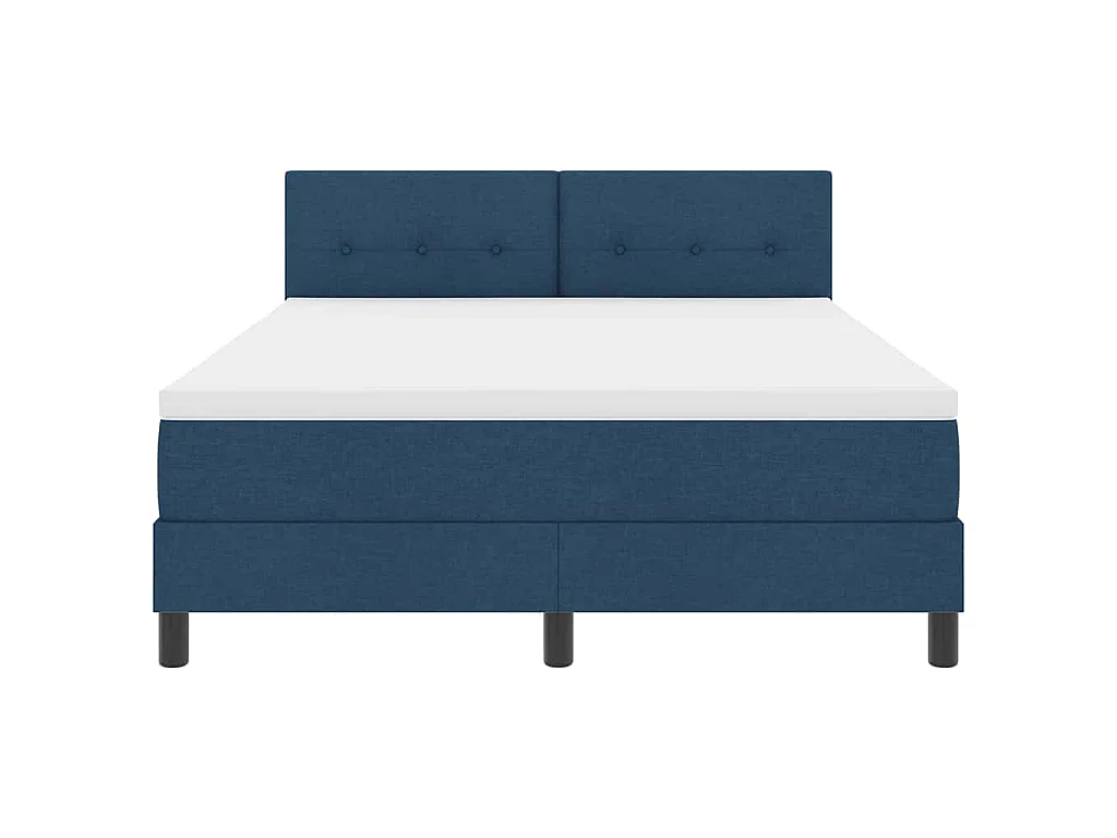 Boxspringbett mit Kopfteil Blau 160 x 200 cm Stoff