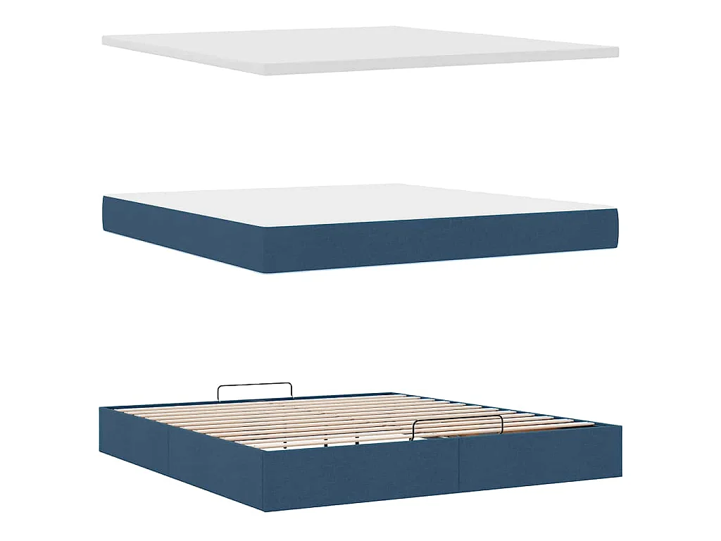 Ottoman bed met matras 180x200cm stof blauw