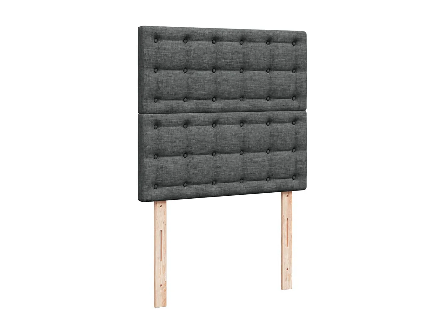 Cama box spring con colchón tela gris oscuro 90x200 cm