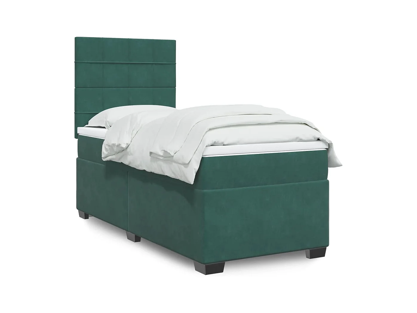 Sommier à lattes de lit avec matelas Vert foncé 90x190 cm