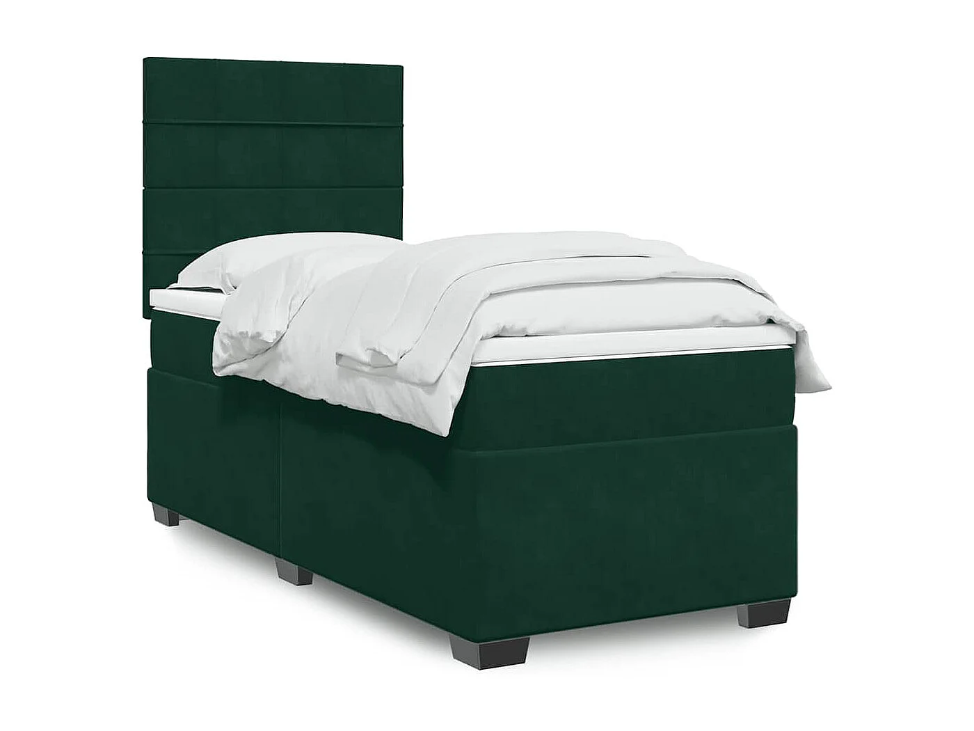 Sommier à lattes de lit avec matelas Vert foncé 90x190 cm