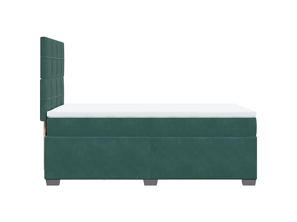 Boxspring met matras fluweel donkergroen 90x190 cm