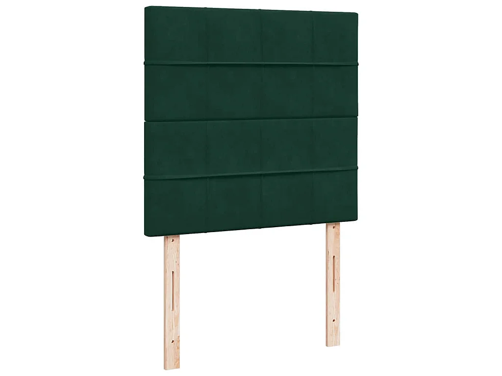 Cama com molas/colchão 90x190 cm veludo verde-escuro