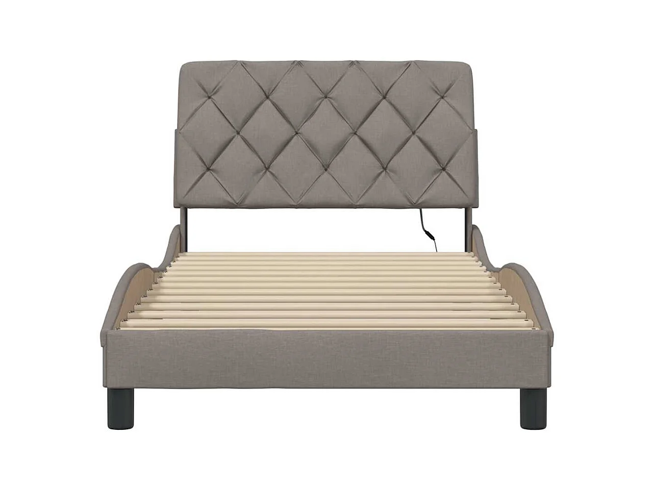 Giroletto con LED senza Materasso Tortora 100x200 cm in Tessuto