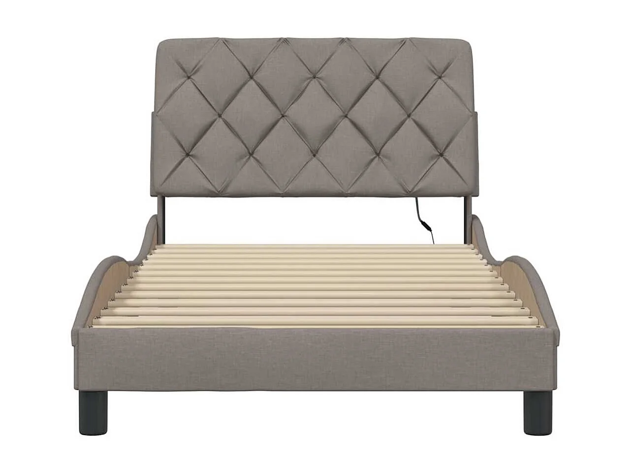 Cadre de lit avec LED sans matelas taupe 100x200 cm tissu