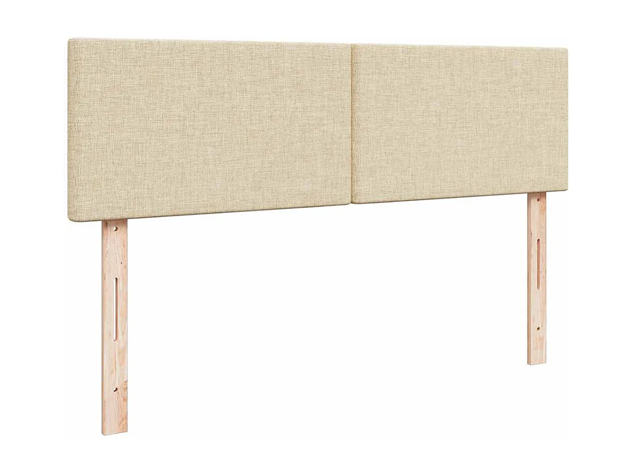 Cadre de lit ottoman avec matelas crème 180x200 cm tissu