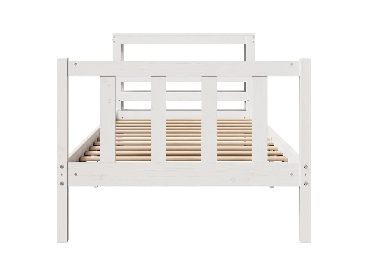 Cama sem colchão 90x190 cm madeira de pinho maciça branco