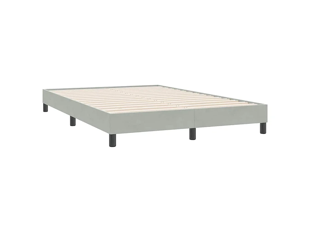 Boxspring met matras fluweel lichtgrijs 160x220 cm