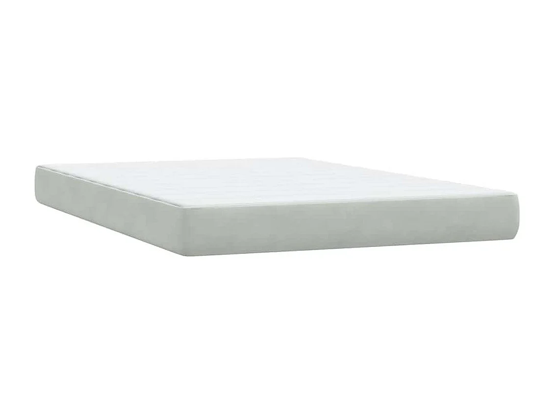 Boxspring met matras fluweel lichtgrijs 160x220 cm