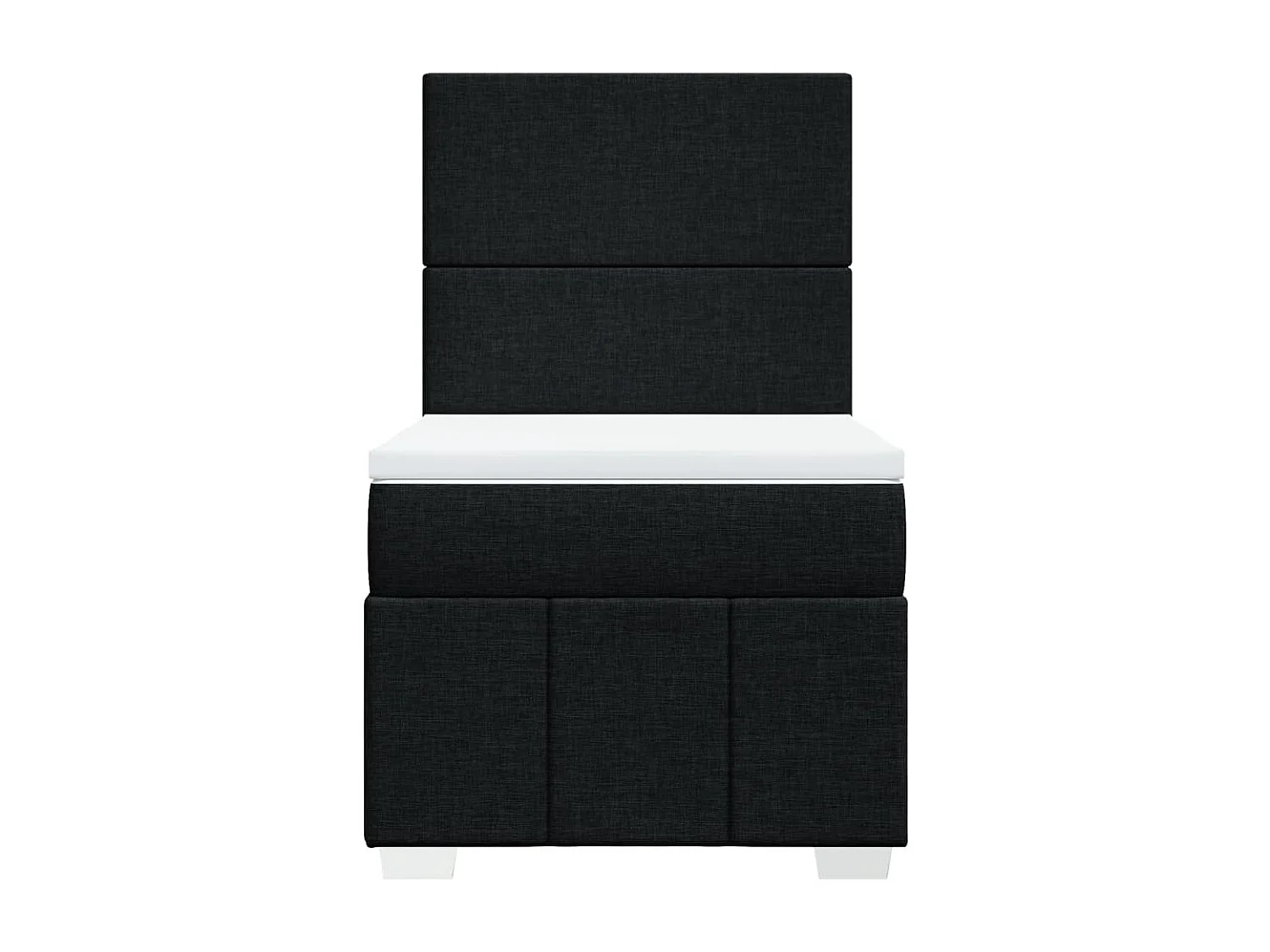 Boxspringbett mit Matratze Schwarz 90x200 cm Stoff